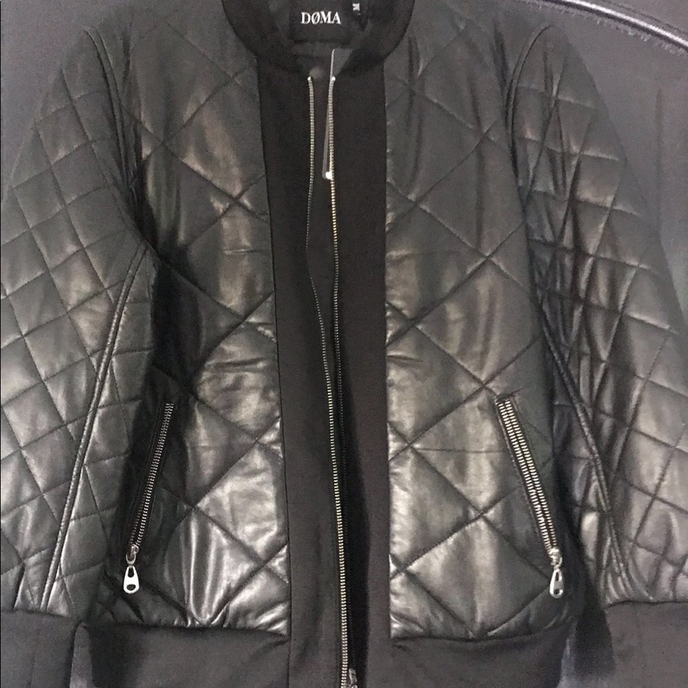 Doma quilted leather bomber jacket